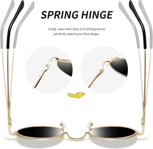 Vista 3 de Gafas de sol Joopin polarizadas, estilo Lennon, redondas, gafas de sol estilo hippy redondas para mujer y hombre