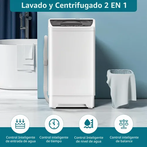 Vista 5 de DOGHLY Lavadora portátil para apartamentos, lavadora pequeña de 16 libras y spiner