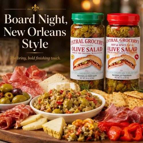 Vista 8 de Central Grocery - Ensalada de aceitunas – Combo de 16 onzas – Ensalada de aceitunas caliente y original – Perfecto para muffulettas, sándwiches