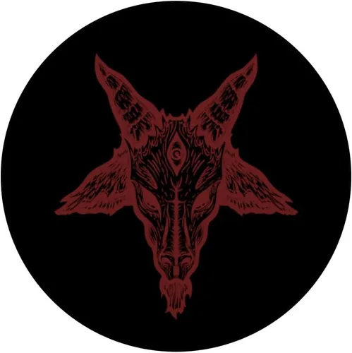 Vista 3 de Baphomet - Criatura humanoide cabra que representa el mal y el bien PopSockets adhesivo PopGrip