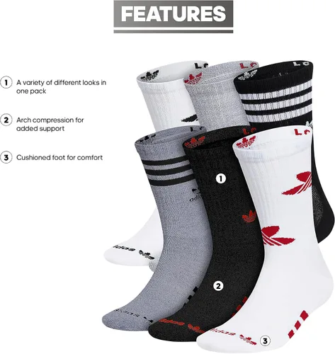 Vista 2 de adidas Originals Remix Cushioned Crew Socks (6-Pair)
