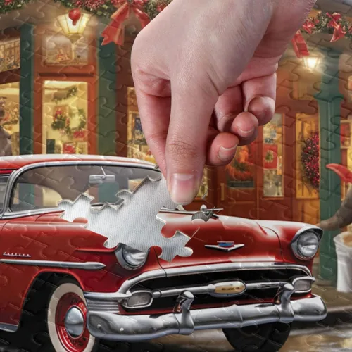 Vista 4 de Christmas Truck Jigsaw Puzzles 500 Pieces for Adults with Mesh Storage Bag 2012104