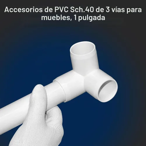 Vista 5 de Accesorios de PVC de 1 pulgada (paquete de 10) de 3 vías (paquete de 10) para muebles, conector de codo de 1 pulgada, resistente para muebles