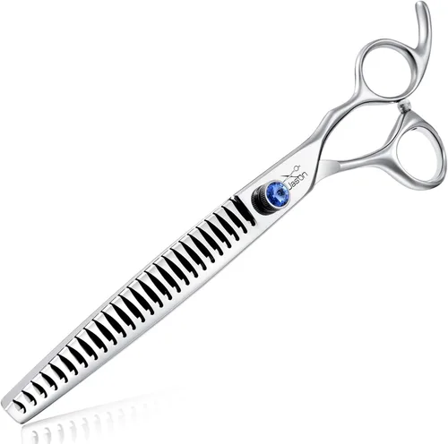 Vista 10 de JASON - Tijeras de aseo para perros de 7 pulgadas, más delgadas, ergonómicas, curvas, rectas, para cortar el pelo de las mascotas, con remate