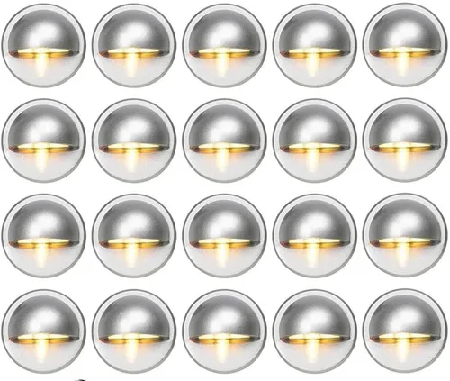 Vista 12 de FVTLED juego de luces para escalera, bajo voltaje y resistente al agua IP65 para exteriores con forma de media luna 1-2/5 pulgadas. Luces LED