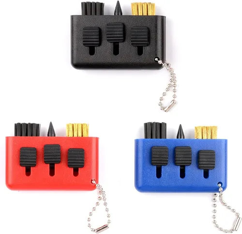 Vista 8 de 3 unids Golf Club Brush Pocket Golf Club Groove Cleaner 3 en 1 Sacapuntas de Golf retráctil Herramienta Limpiador Club Herramienta Portátil Pequeños