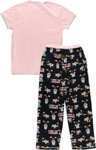 Vista 3 de Lazy One Conjunto de pijama para mujer, manga corta con bonitos estampados, ajuste relajado