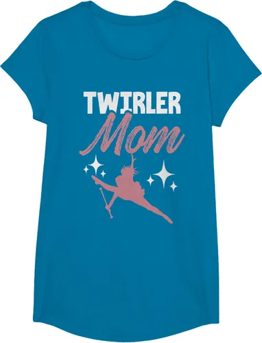 Vista 45 de Twirler Mom Baton Twirl Mother Majorette Twirling Camiseta, Negro, S