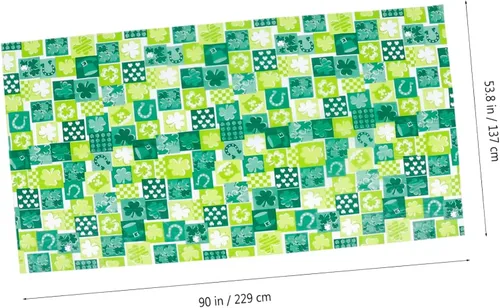 Vista 2 de St patricks Day Decorations,2Pcs 54”x108” Shamrock Tablecloth Waterproof Irish Green Saint Patricks Table Cloth St patrick's Day Party decorations