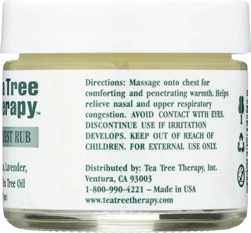 Vista 7 de Tea Tree Therapy Aceite de pecho australiano de eucalipto, menta y árbol de té, 2 onzas, 80050