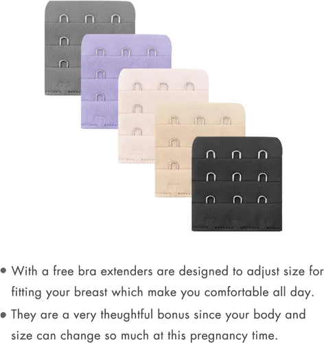 Vista 5 de Angelhood Nursing Bra 5 Pack Womens Maternity Breastfeeding Bra Seamless Wireless Sleep Bra with Bra Extenders