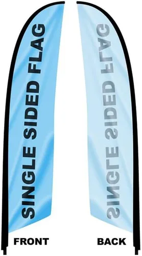 Vista 7 de Bandera hecha punto diseño personalizado de la pluma de la playa del poliéster bandera promocional del swooper de 11.2 pies sin postes y Barbacoa