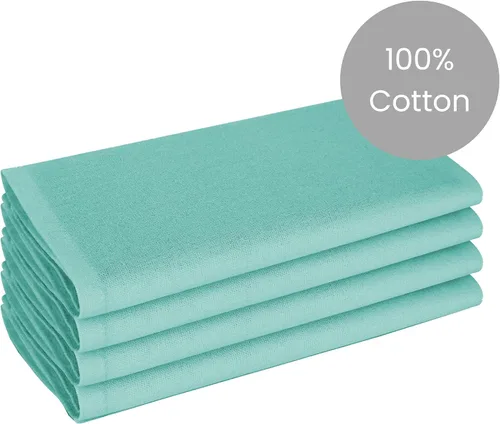 Vista 2 de Cotton Clinic Servilletas de tela 100% algodón extra grandes de 20 x 20 pulgadas, juego de 4 servilletas de mesa suaves y duraderas reutilizables