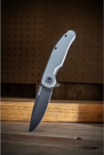 Vista 11 de Crescent Cuchillo de bolsillo de 3-1/4 pulgadas con hoja de punta caída y mango de aluminio - CPK325A