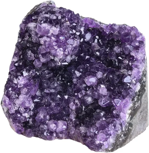 Vista 9 de JIC Gem Racimos de cristal de amatista natural, piedra de cuarzo en bruto de color púrpura profundo, geoda, espécimen para decoración del hogar