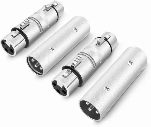 Vista 8 de Paquete de 4 adaptadores 1/4 a XLR, TRS a XLR de 1/4 pulgadas (2 pares), 2 piezas macho a macho y 2 piezas macho a hembra, equilibrado de cuarto