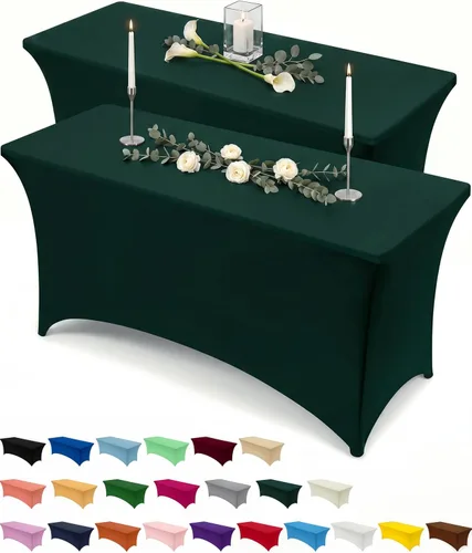 Vista 37 de Utopia Kitchen Mantel rectangular de spándex de 4 pies [1 unidad, negro] 200 GSM elástico, ajustado, lavable y resistente a las arrugas, cubierta