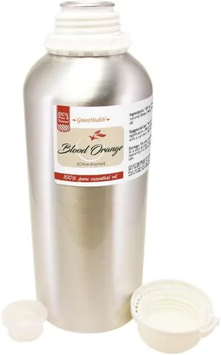 Vista 2 de Aceite esencial de naranja sanguina – 32 fl oz (32.0 fl oz) botella de aluminio con tapa de tapón – Aceite esencial 100% puro – GreenHealth