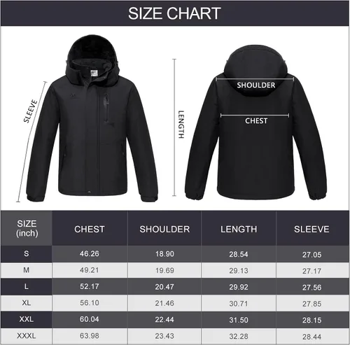 Vista 6 de GOLDEN CAMEL Men's Winter Jacket Windproof Ski Snow Jacket Waterproof Thicken Parka Rain Jacket Warm Puffer Coat