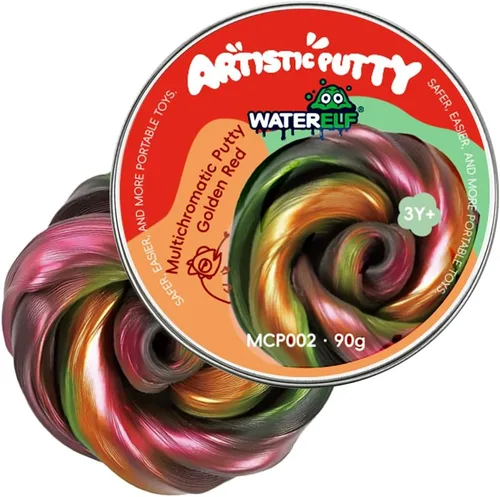 Vista 13 de Waterelf MCP001-MCP003 - Masilla sensorial multicolor, no tóxica para aliviar el estrés para niños, niñas y adultos, juguete antiestrés no pegajoso