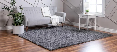 Vista 487 de Unique Loom Colección Davos Shag - Alfombra Lino