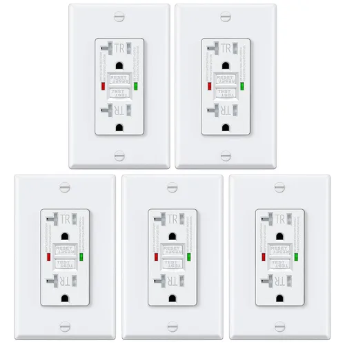 Vista 10 de ELECTECK - Paquete de 10 salidas GFCI de 20 amperios, resistente a manipulaciones (TR), receptáculos GFI de autocomprobación con indicador LED