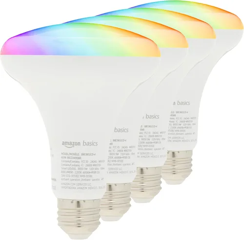 Vista 9 de [Usado] Amazon Basics Bombilla LED Inteligente BR30, Cambio de Color, 9W (Equivalente a 60W), 800LM, Funciona Solo con Alexa, Wi-Fi de 2.4 GHz, No