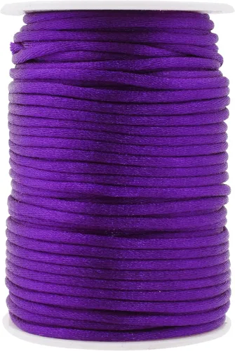 Vista 60 de Mandala Crafts Cordón de satén de cola de rattail de 0.02 in para nudos chinos de macramé