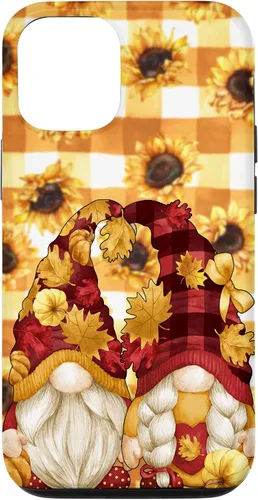 Vista 26 de iPhone 16 Autumn Fall Gnome Pumpkin Buffalo Plaid Pattern Sunflower Case