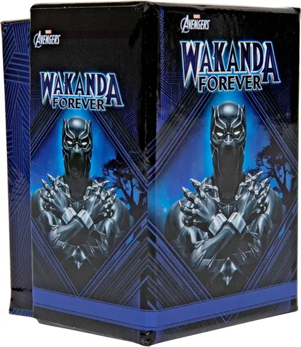 Vista 5 de Marvel Black Panther Symbol Watch Face with Black Metal Band
