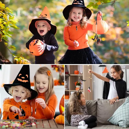 Vista 5 de 32 dijes de Halloween, dijes de resina falsos para mujer, fabricación de joyas, 10 estilos con caja