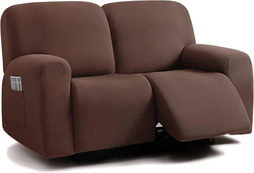 Vista 34 de ULTICOR - Juego de 8 fundas para sofá reclinable de jacquard, fundas elásticas para sofá reclinable para 3 cojines, fundas gruesas, suaves y Gris