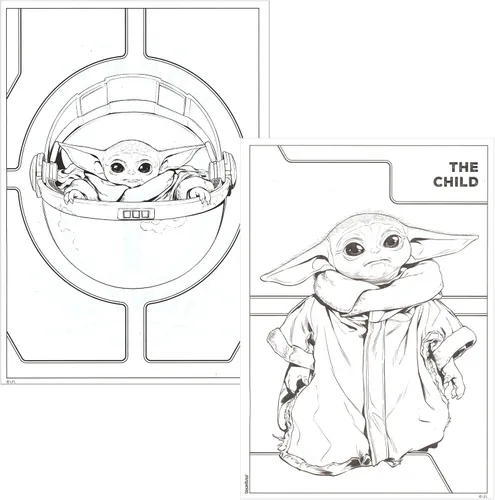 Vista 7 de Star War Mandalorian & Baby Yoda - Juego de libros para colorear y actividades, 2