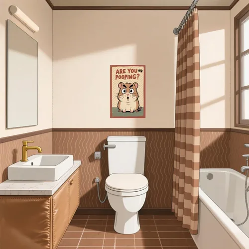 Vista 4 de BYZCLUBERI Retro Hamster Are You Pooping? Wall Decor - Camera Element Rodent Bathroom Art, Unique Hamster Decor in Bathroom, 8x12 Inch
