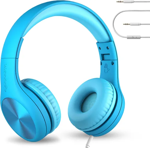 Vista 13 de LilGadgets Connect+ Pro - Auriculares con cable para niños con micrófono, limitación de volumen con cable, tecnología SharePort y acolchado