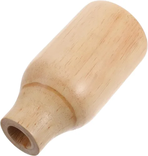 Vista 9 de HOMSFOU Florero de madera de pino rústico de 6.29 pulgadas, pequeño jarrón de madera para decoración de granja, mesa de comedor, centro de mesa