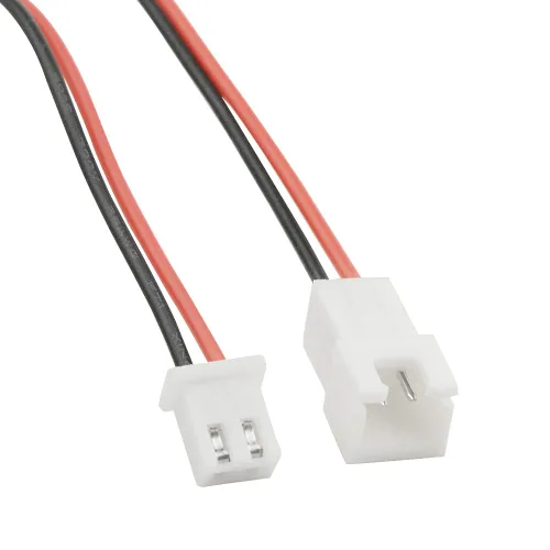 Vista 4 de 100 unidades (50 pares) 0.100 in 2PIN hembra y macho enchufe de conexión con conector de terminal rojo negro cable compatible con JST-XHP 7.874 in