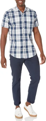 Vista 5 de Tienda Essentials - Camisa de popelina de manga corta de ajuste regular para hombre
