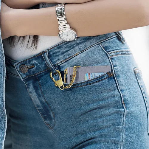 Vista 97 de SEAVILIA Tarjetero llavero cartera para mujer con ventana de identificación RFID monedero regalo abeja delgada minimalista pequeña cartera