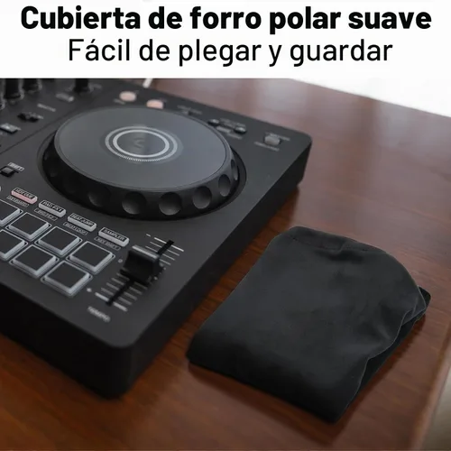 Vista 6 de Funda antipolvo elástica compatible con el controlador Pioneer DJ DDJ-FLX4, funda protectora de vellón suave de elastano con banda elástica