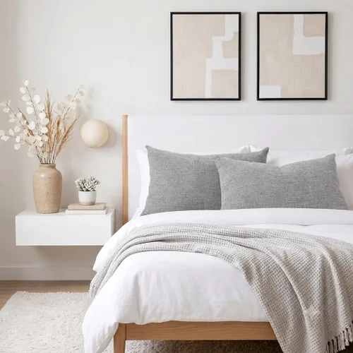 Vista 3 de decorUhome Juego de 2 fundas de almohada de chenilla gris otoño de 16 x 16 pulgadas