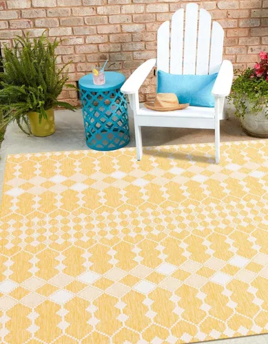 Vista 14 de Unique Loom Outdoor Trellis Collection - Alfombra de área - Traliccio (2 pies 2 pulgadas x 3 pies 1 pulgada, rectangular, carbón/marfil)