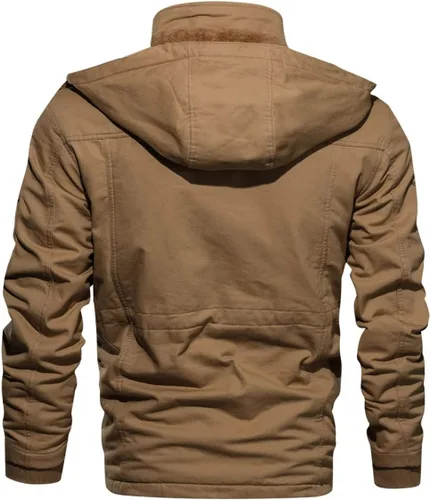 Vista 2 de CRYSULLY - Abrigo de invierno con capucha extraíble para hombre