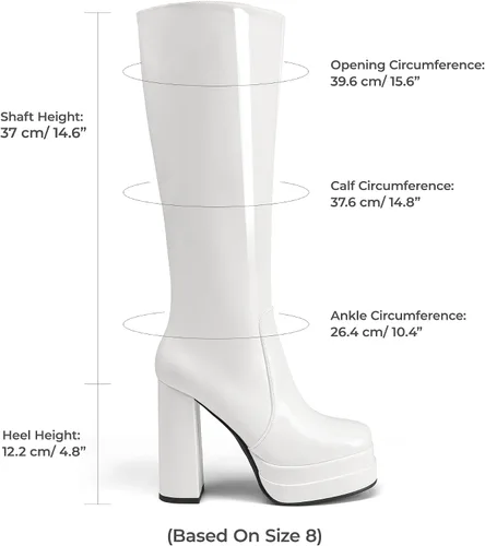 Vista 2 de DREAM PAIRS Botas altas hasta la rodilla con plataforma y tacón para mujer, botas Gogo largas y gruesas para otoño