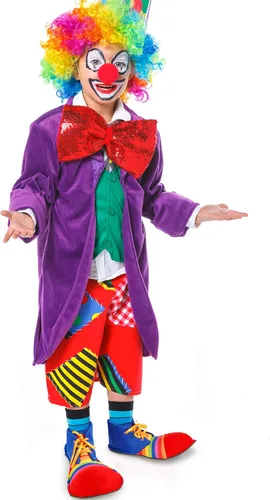 Vista 7 de Zapatos unisex de payaso arco iris para Halloween, accesorios, accesorios y kits (S, tira colorida), Multicolorido