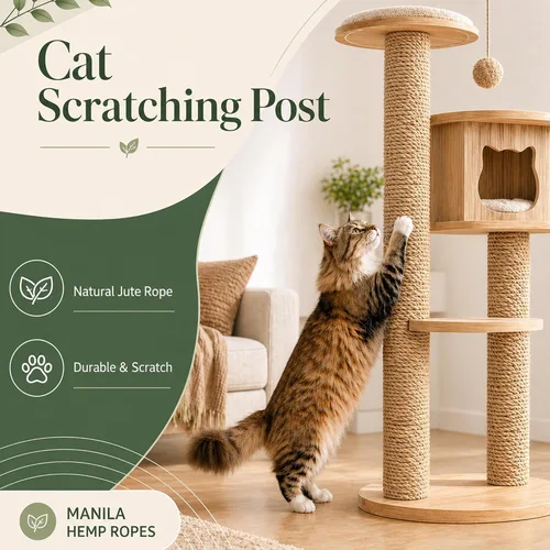 Vista 5 de Cuerda de yute natural gruesa de cáñamo (3/8 pulgadas x 100 pies), cordel de yute fuerte para manualidades, decoración de hamaca de gato