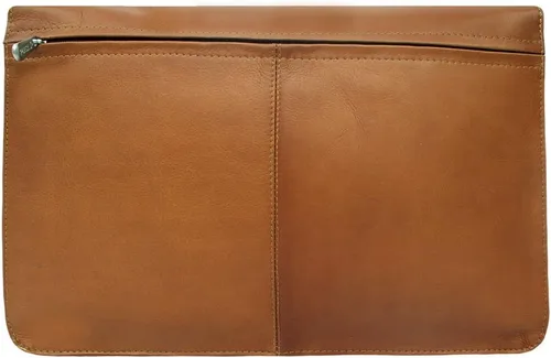 Vista 2 de Piel Leather Cartera de solapa de tres secciones, Saddle, Cartera de solapa de tres secciones
