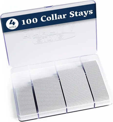 Vista 2 de 100 Plastic Collar Stays for Men's Dress Shirts – Collar Inserts