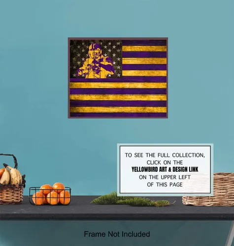 Vista 6 de LSU Fighting Tigers - Póster de pared de fútbol americano, bandera patriótica, regalo para hombres, fanáticos de los deportes de la Universidad
