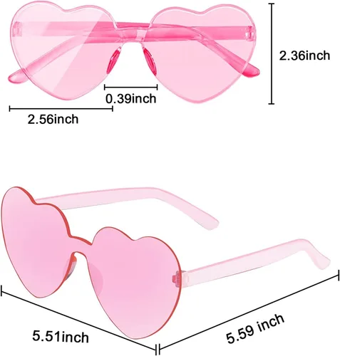 Vista 2 de AEAHALY Lentes de sol con forma de corazón blanco, verde, azul, morado, rosa, rojo, para mujer, con forma de corazón, a granel, para fiestas